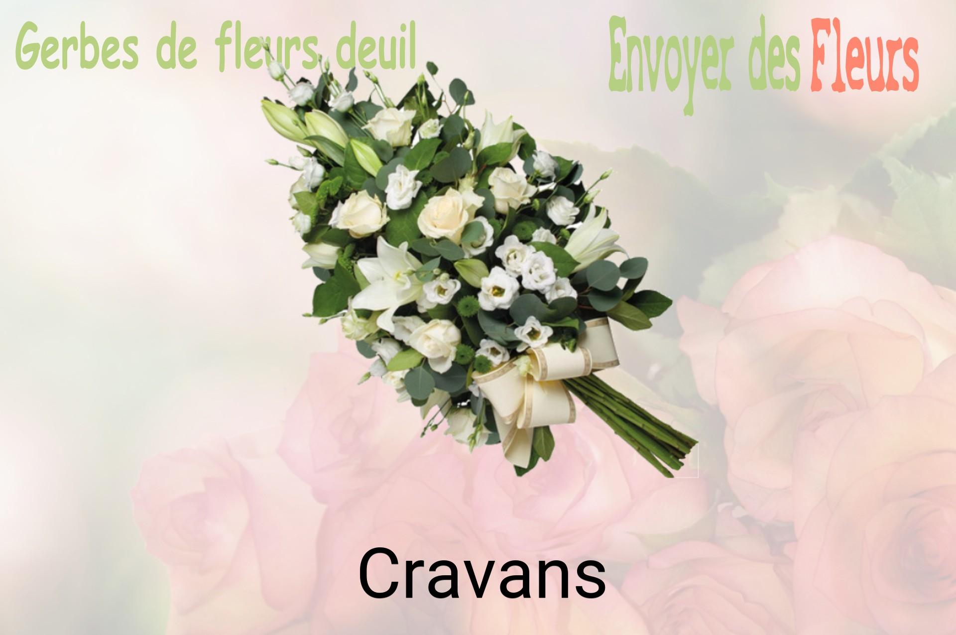 Gerbe de fleurs de deuil livrée à Cravans